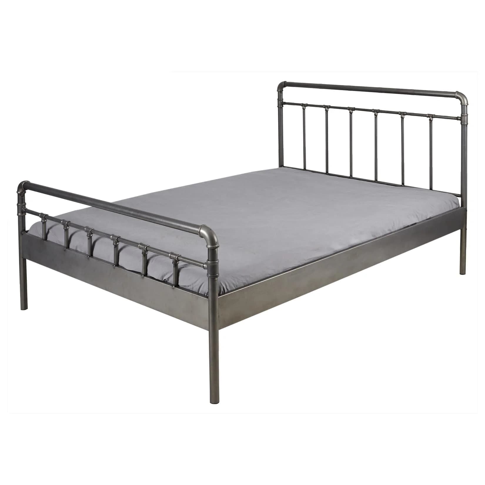 HTI-Living Doppelbett Metallgestell Steampunk Grau