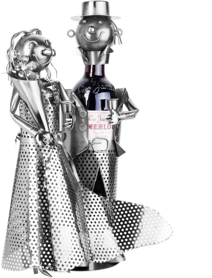 BRUBAKER Weinflaschenhalter Hochzeitspaar Metall Skulptur