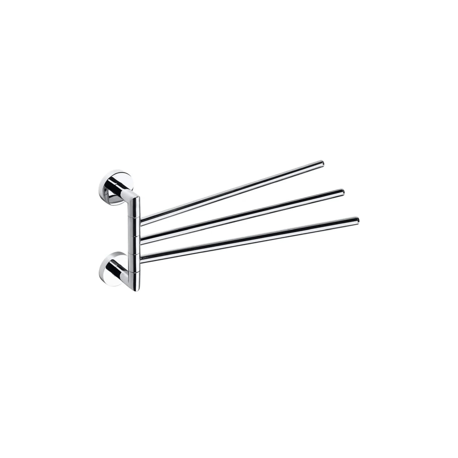 Brillantbad BOMEGA Handtuchhalter 3-Fach Schwenkbar Messing Chrom Poliert