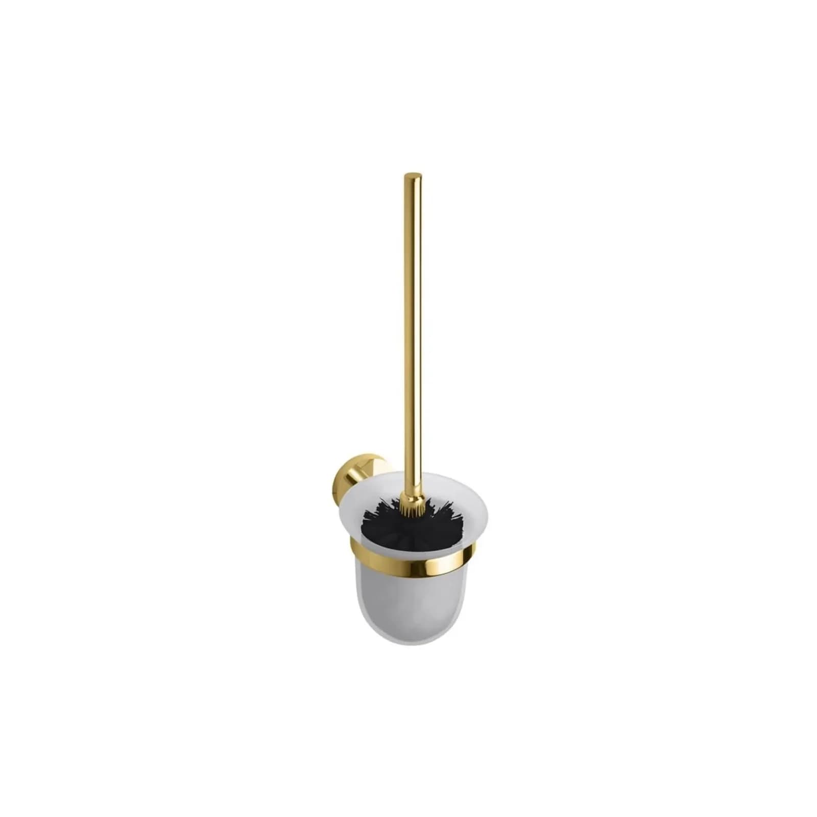 Brillantbad BILLO WC-Bürstengarnitur Messing Gold poliert Milchglas