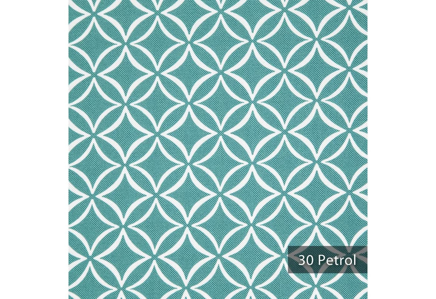 novely® Möbelstoff HANAU EVITA Polyester Petrol Kreise-Rauten-Print