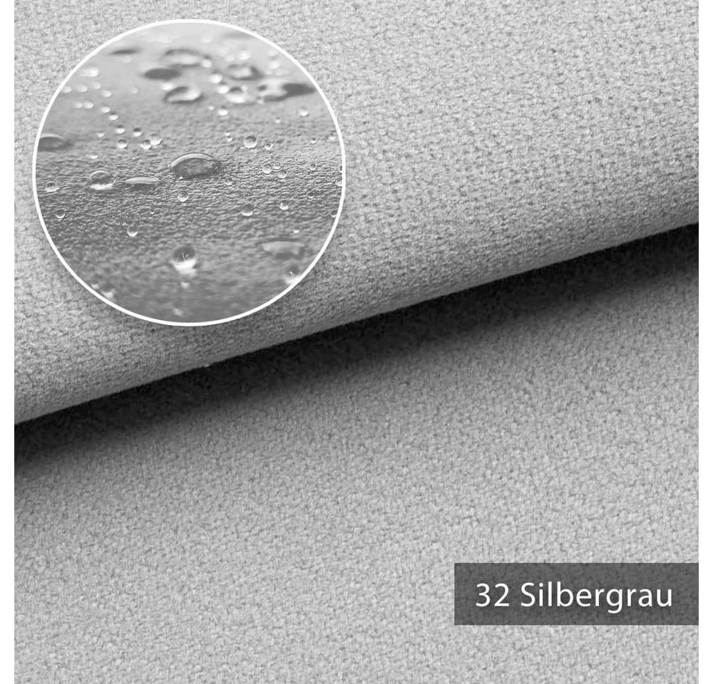 novely® Stoff TRITON Wasserabweisender Microfaser Velours-Möbelstoff Wildleder-Optik Silber Grau