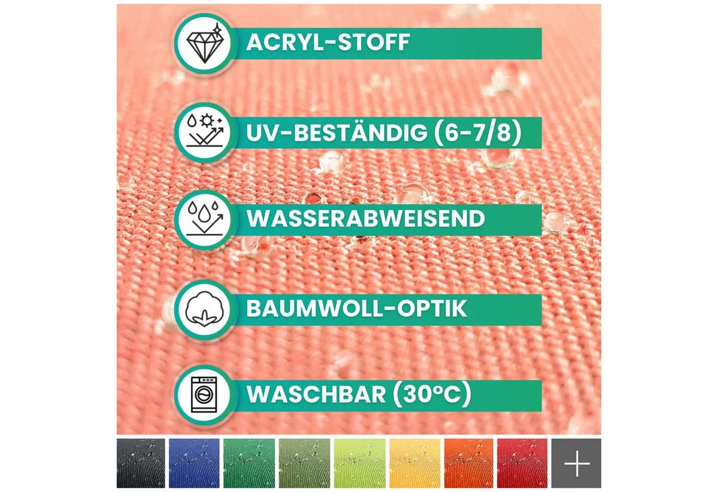 novely® ARAGON Outdoor-Stoff Apricot wasserabweisend UV-beständig