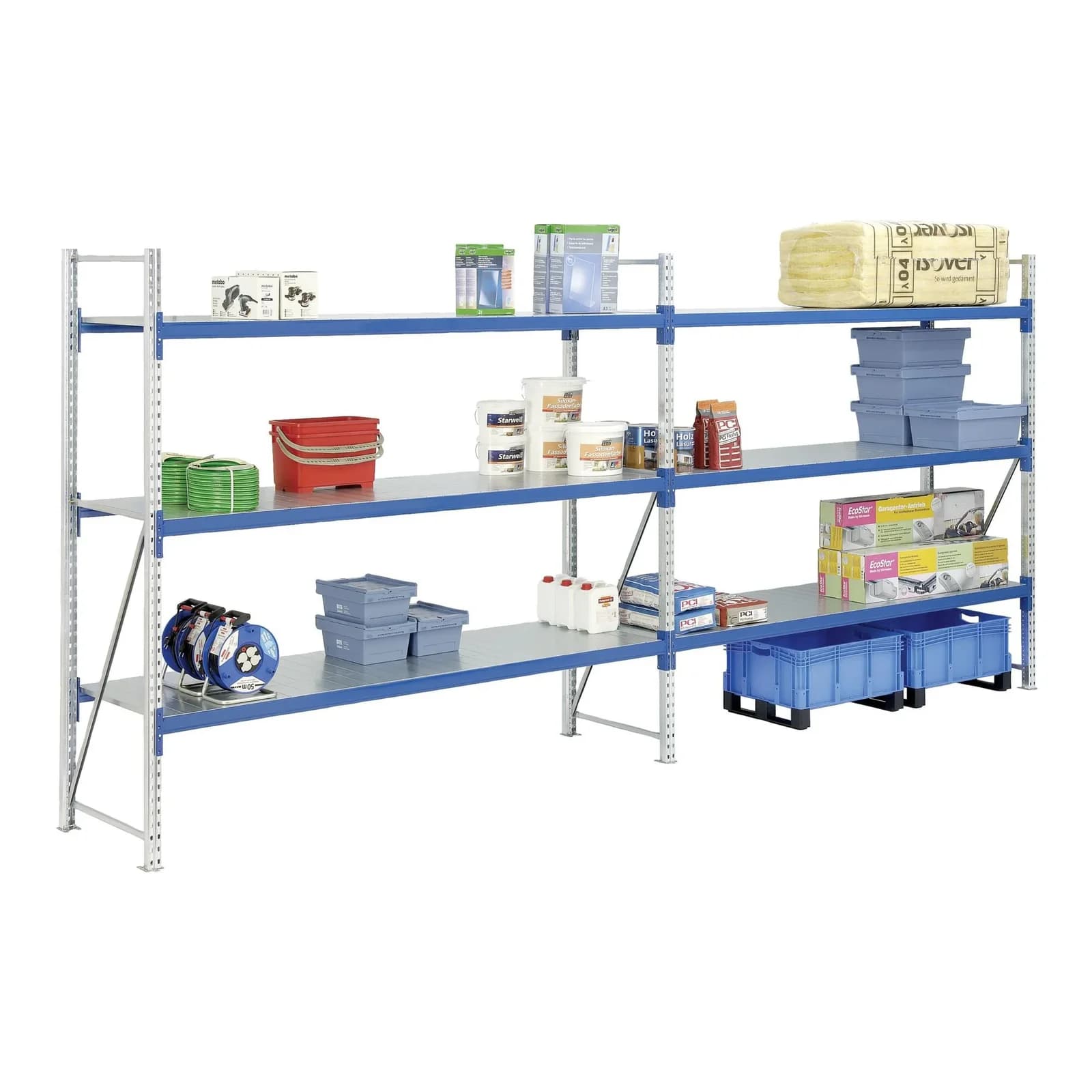Bito Weitspannregal Set 4 Ebenen Enzianblau
