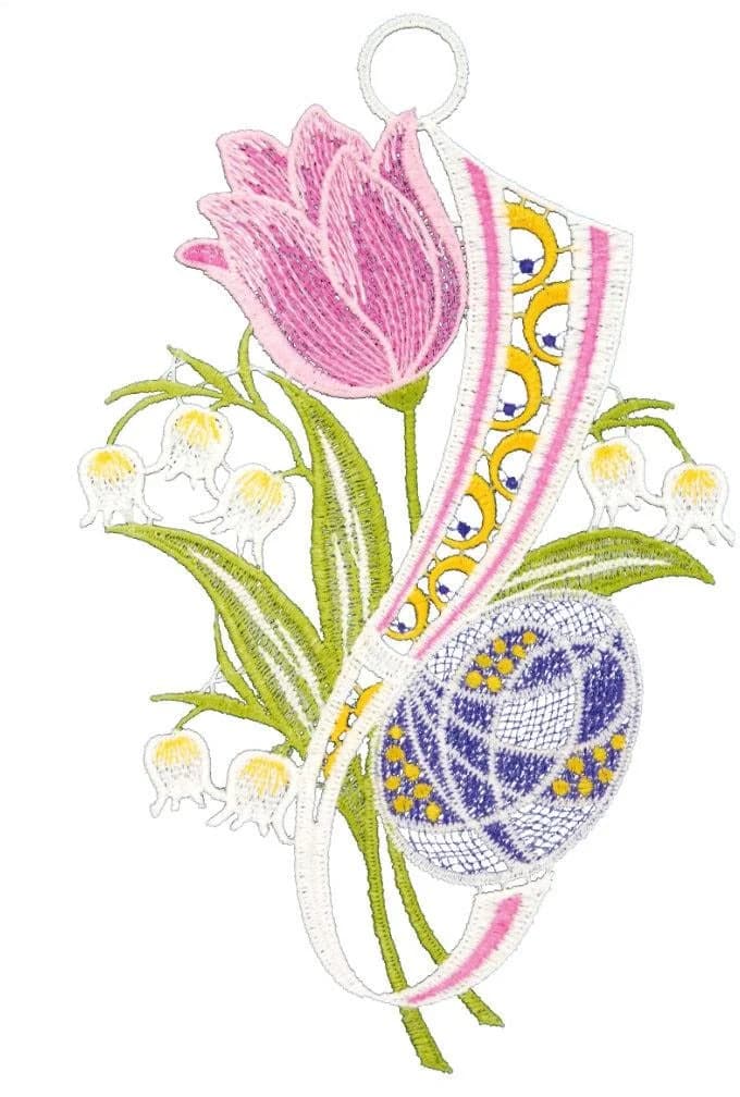 W. REUTER & SOHN Fensterbild Tulpe und Ei Bunt Polyester