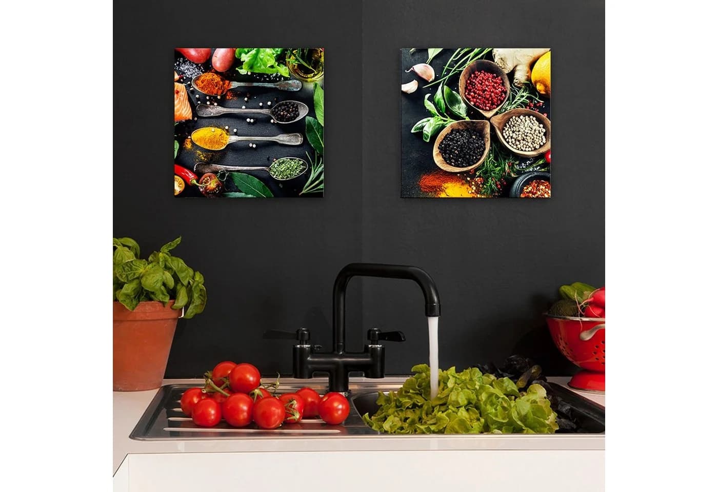 artissimo Deco-Panel Bild Küche Kaffee 30x30cm Gewürze und Kräuter II