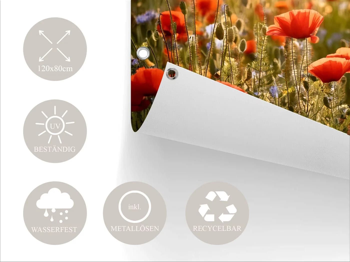 artissimo Poster XXL Blumenwiese Outdoor-Deko Wetterfest