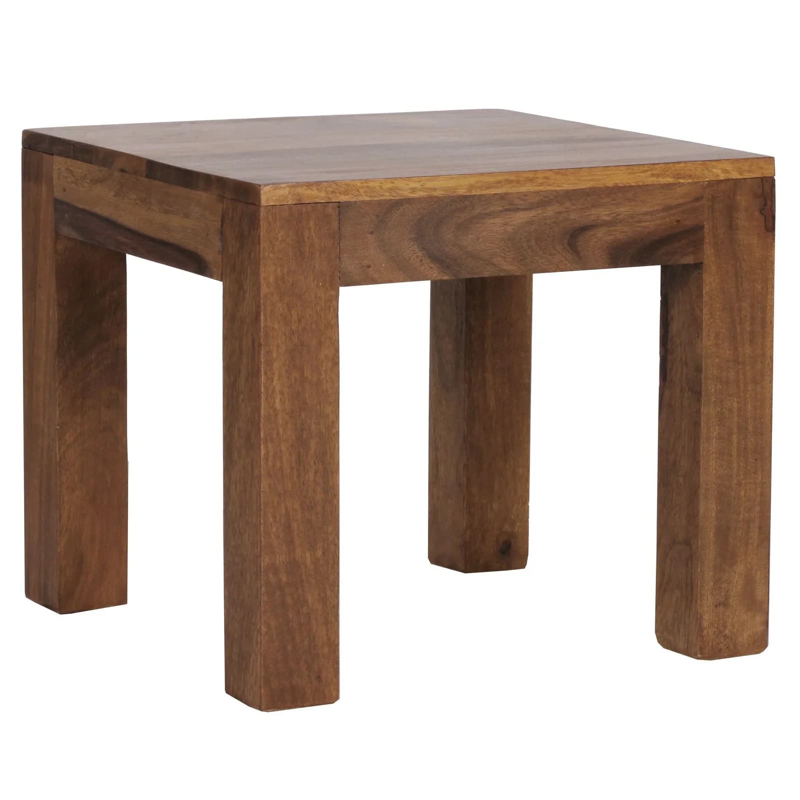 Mid.you Beistelltisch Sheesham Massivholz Braun Quadratisch