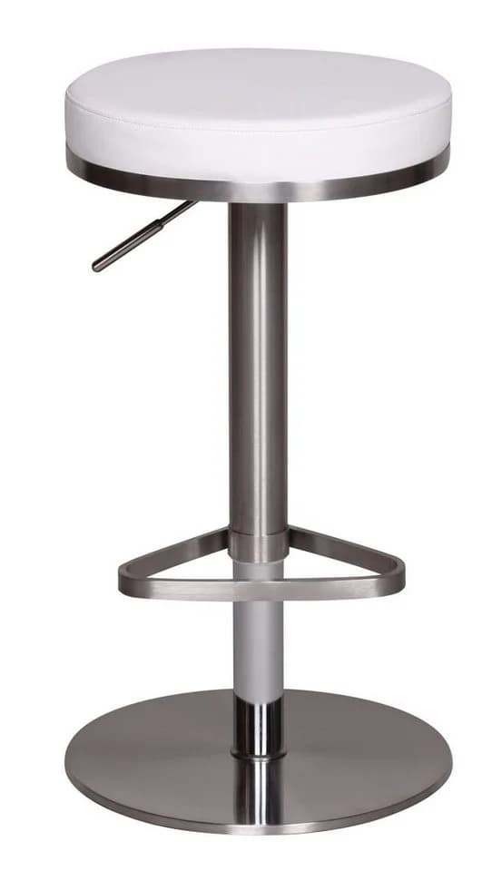 Wohnling Barhocker WL1.294 Weiß Edelstahl höhenverstellbar