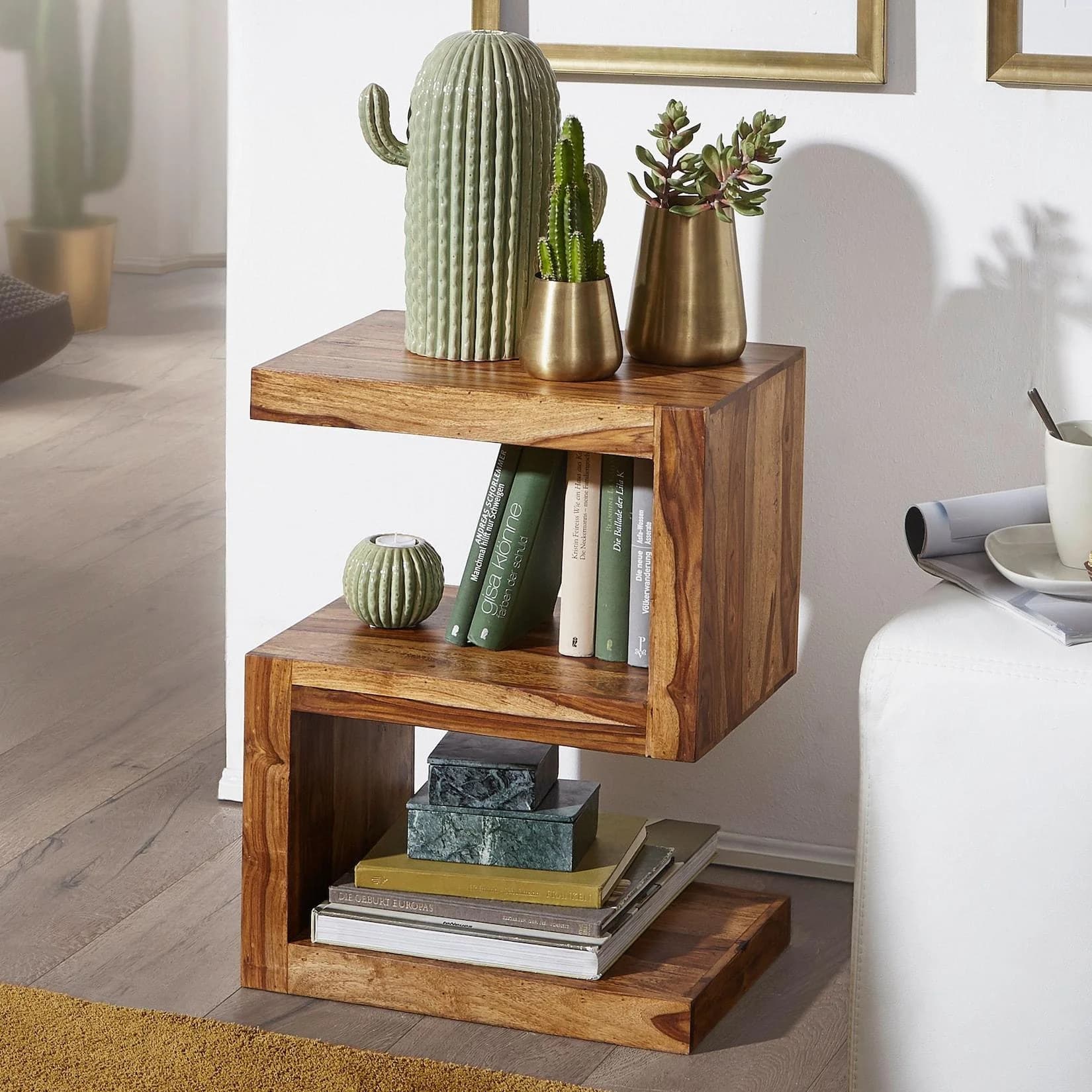 Beistelltisch MUMBAI Sheesham Massivholz S-Form