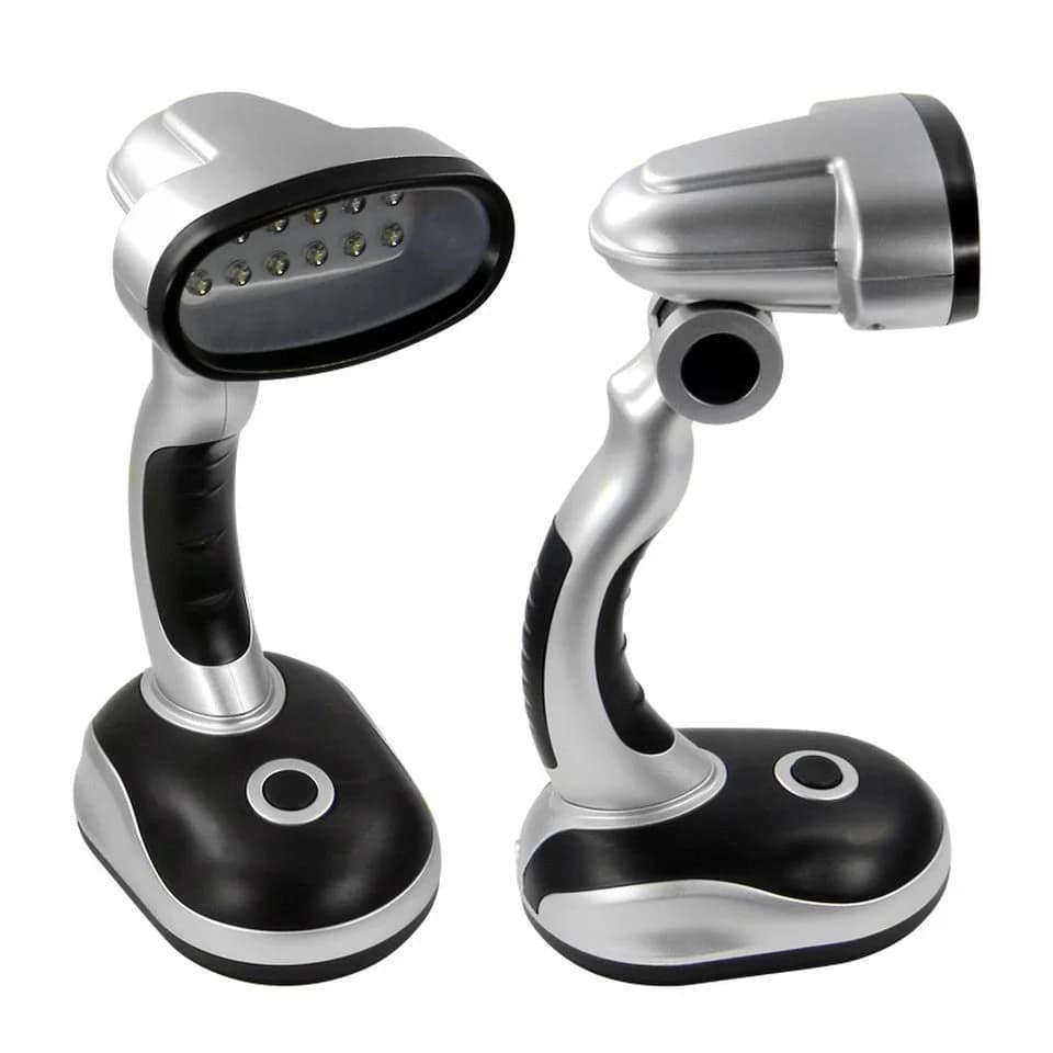 EAXUS Schreibtischlampe Tragbare Tischleuchte mit 12 LEDs LED fest integriert verstellbarer Lichtwinkel