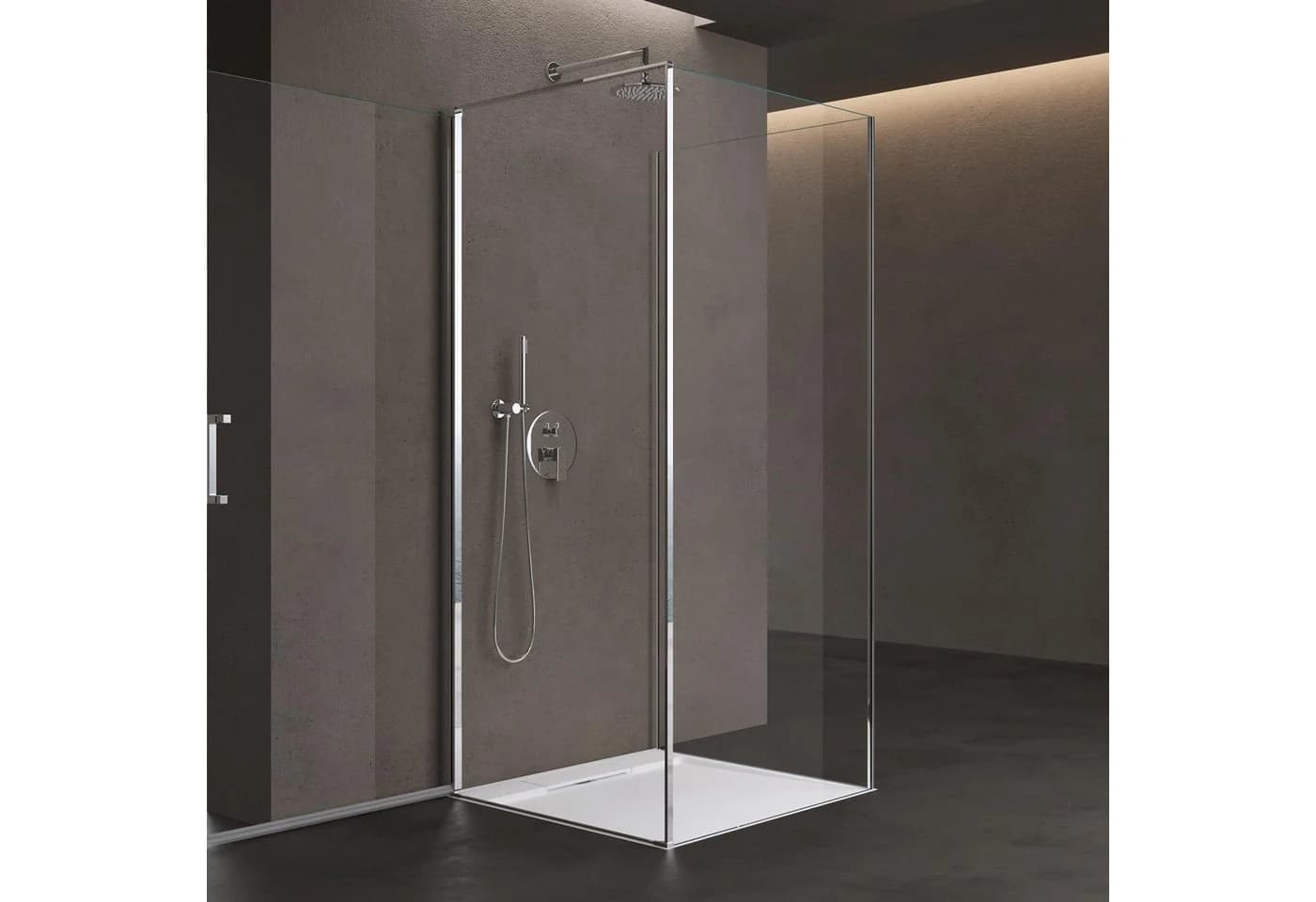 doporro Grossraumdusche Duschkabine Rav36UK U-Form 8mm ESG-Sicherheitsglas