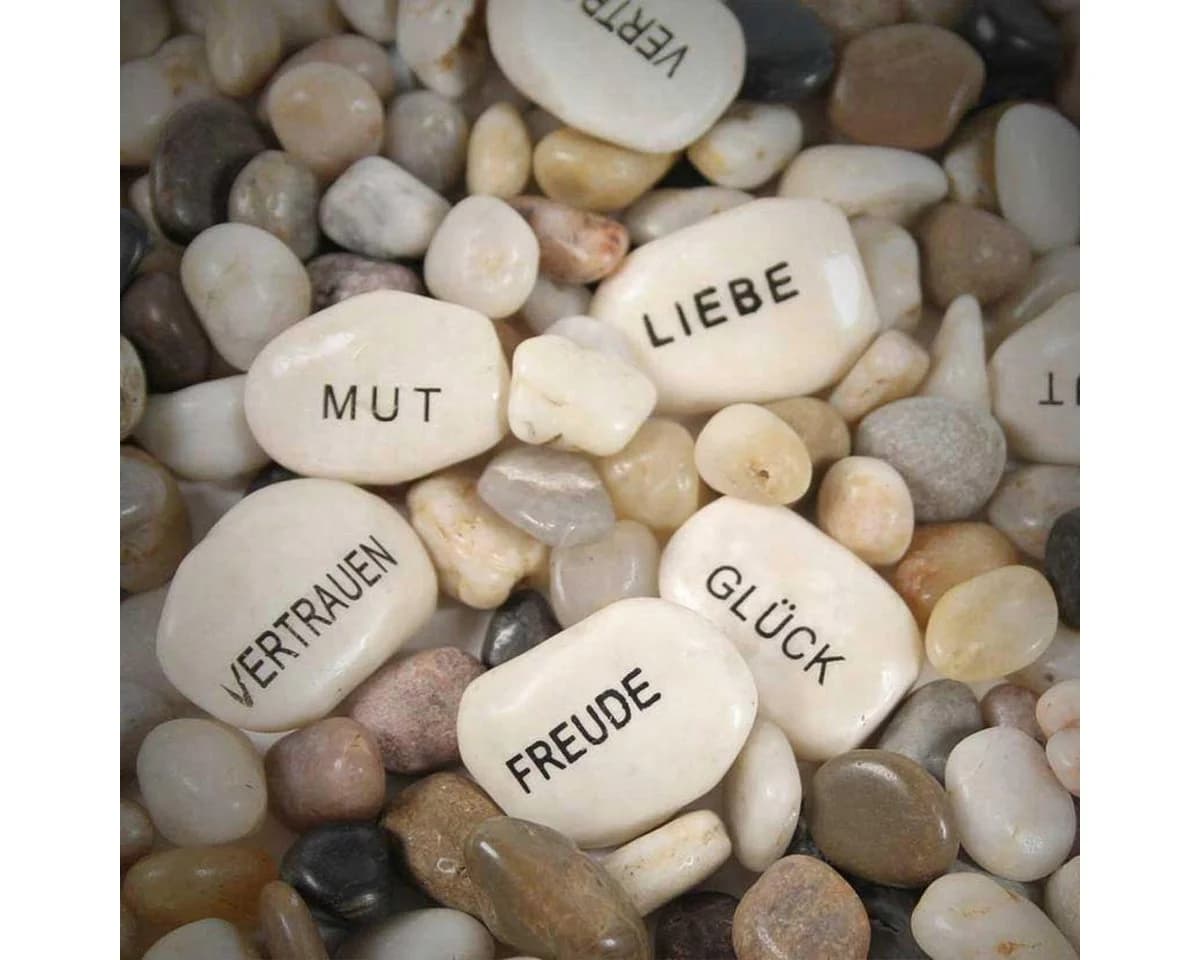 Annastore Dekofigur 10-TLG. Set Glückssteine mit Spruch Gastgeschenke Steine