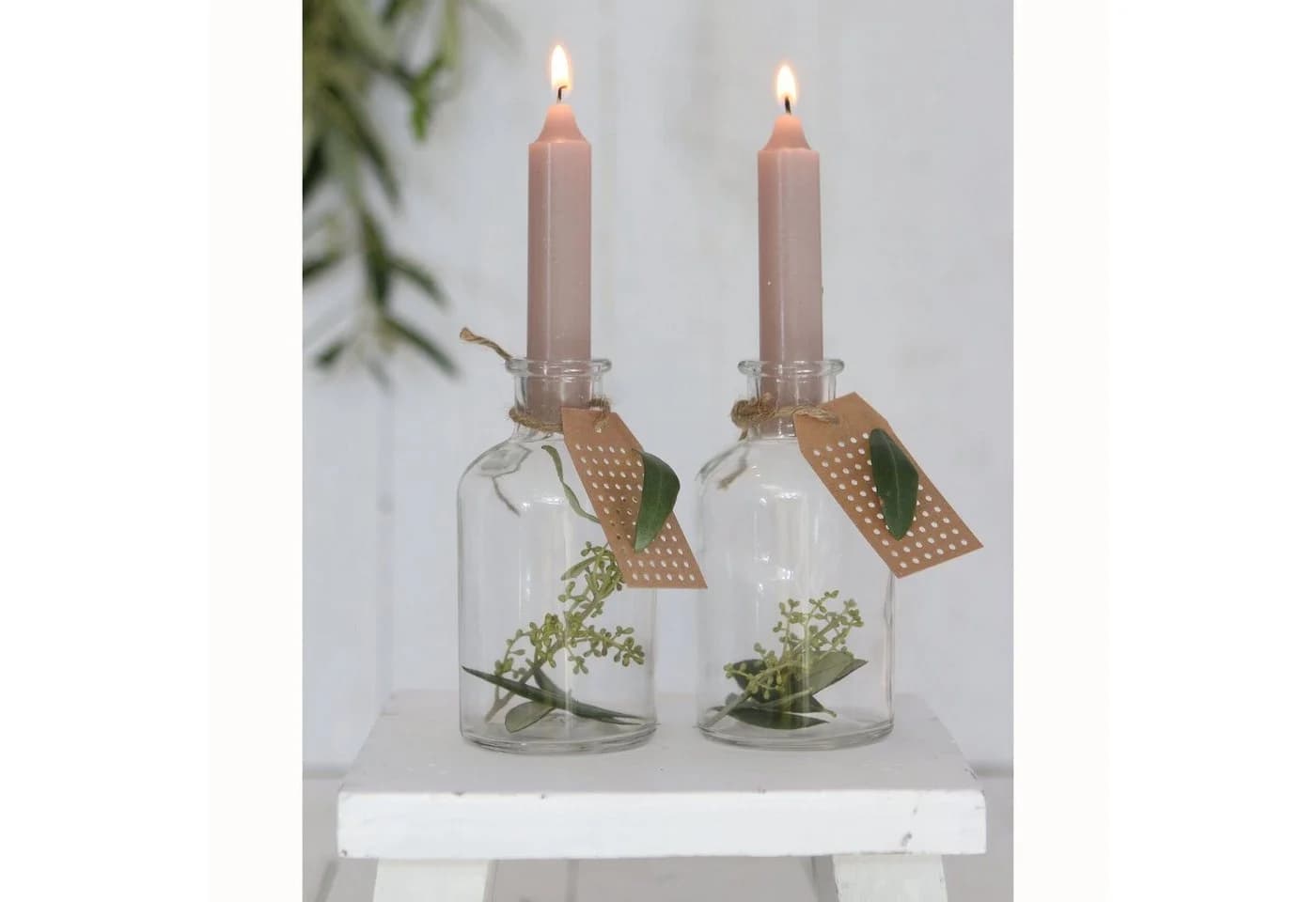 Annastore Spitzkerzen 7-tlg. Set Mauve-Rosa für Flaschen