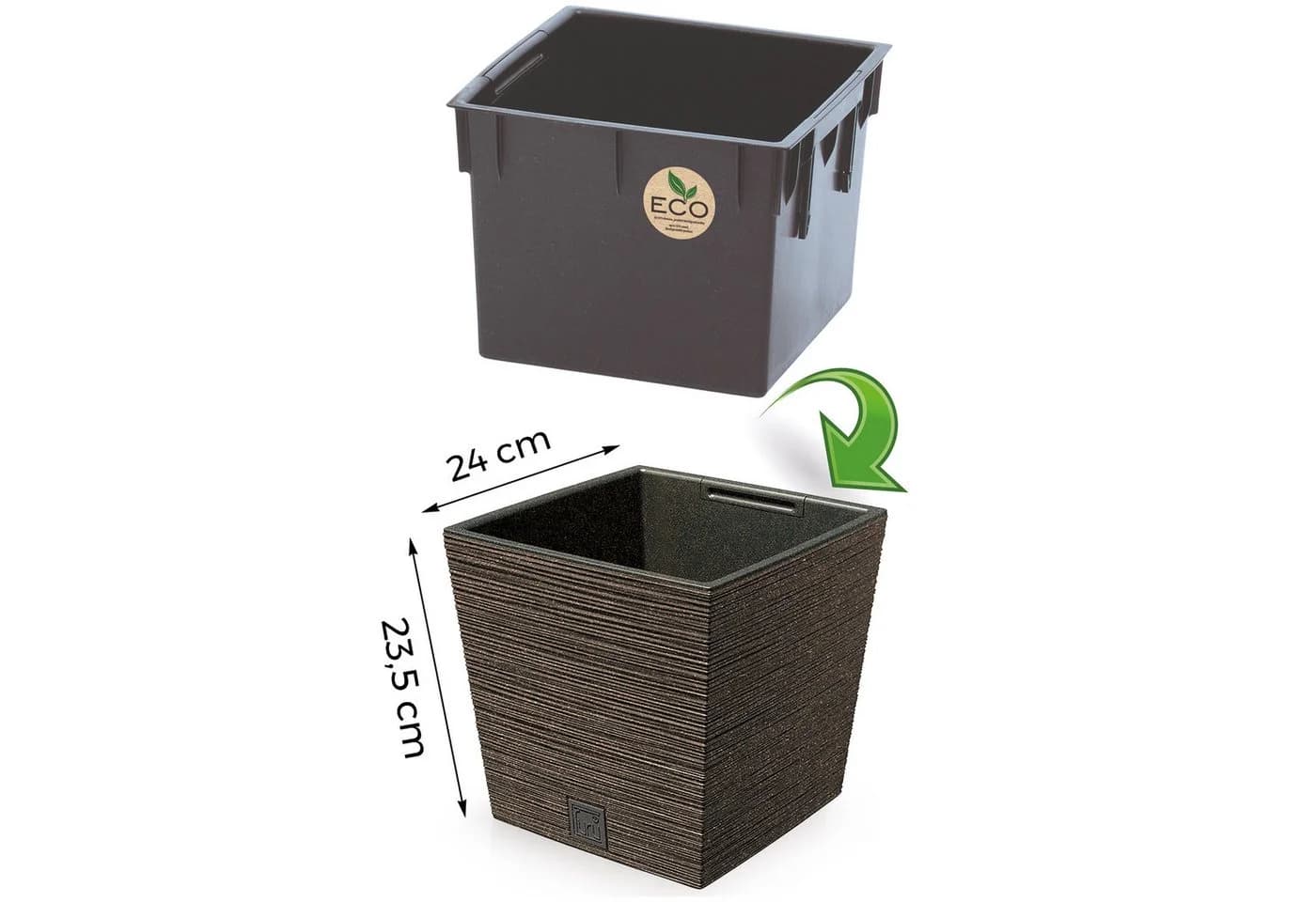 Annastore Pflanzkübel Blumentopf Wetterfest Inkl. Innentopf Braun
