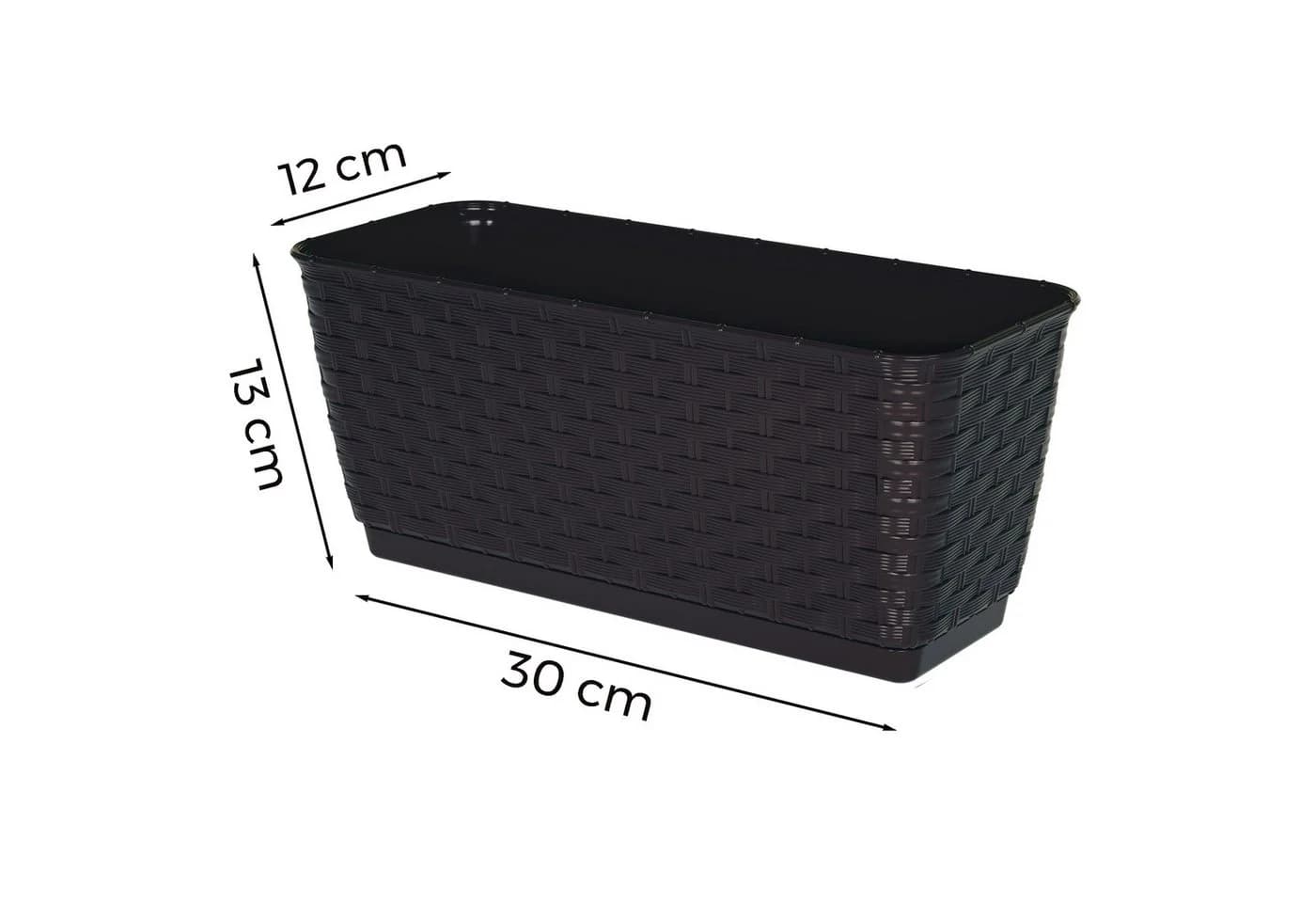 Annastore Balkonkasten Blumenkasten Rattan-Optik Dunkelbraun