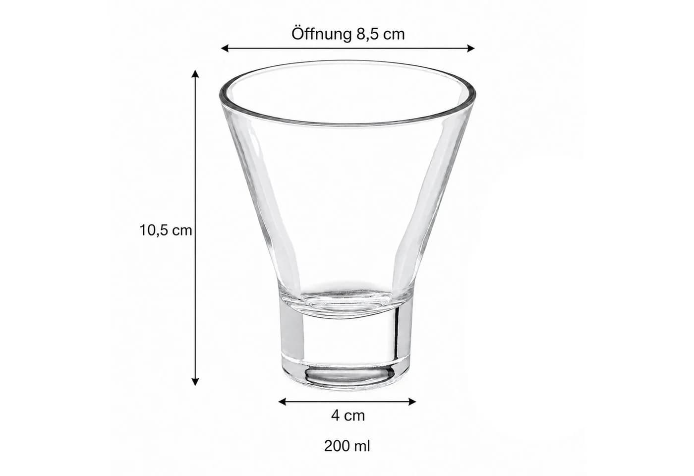 Annastore Eisschale 6er Set Dessertgläser 200 ml konisch transparent