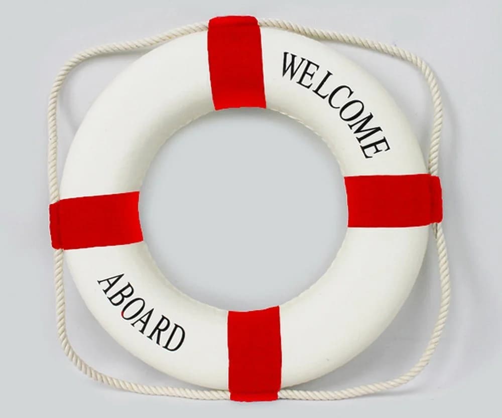 Yudu Wanddeko Rettungsring Maritime Deko Welcome Aboard