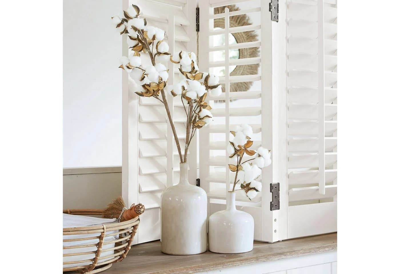 Mirabeau Tischvase 2er Set Kurys Creme Keramik