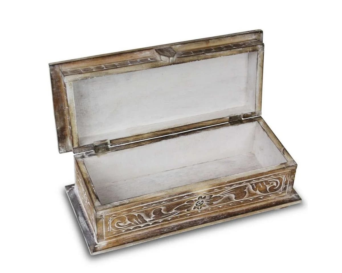 Oriental Galerie Truhe Albesiaholz Natur Vintage Shabby