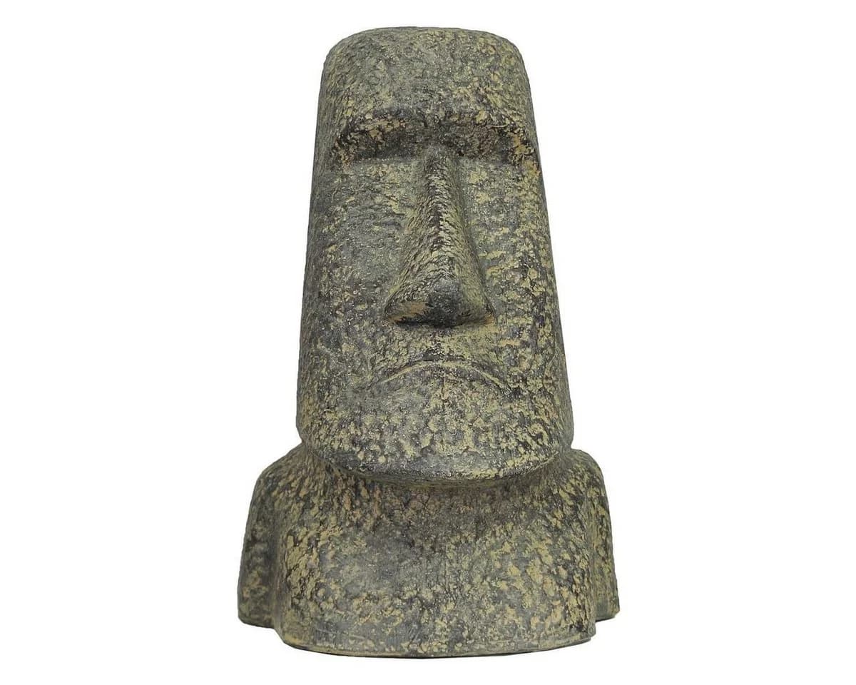 Oriental Galerie Moai Kopf Dekofigur Schwarz Lavastein 40 cm