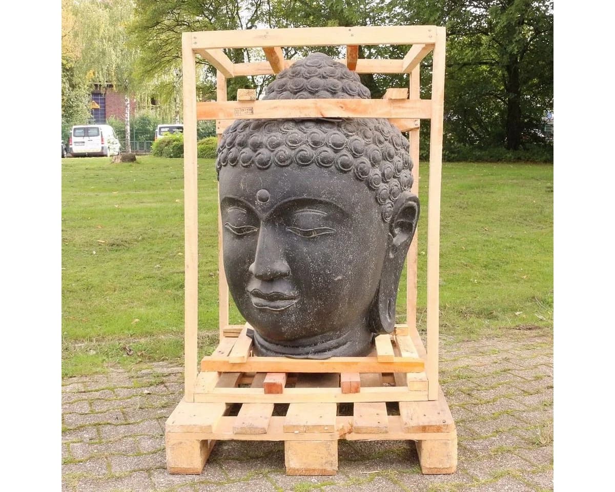 Oriental Galerie Buddha Kopf Dekofigur Lavastein 100 cm