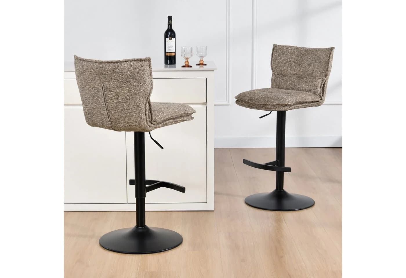 Duhome Barhocker 2er Set Drehbar Bouclé