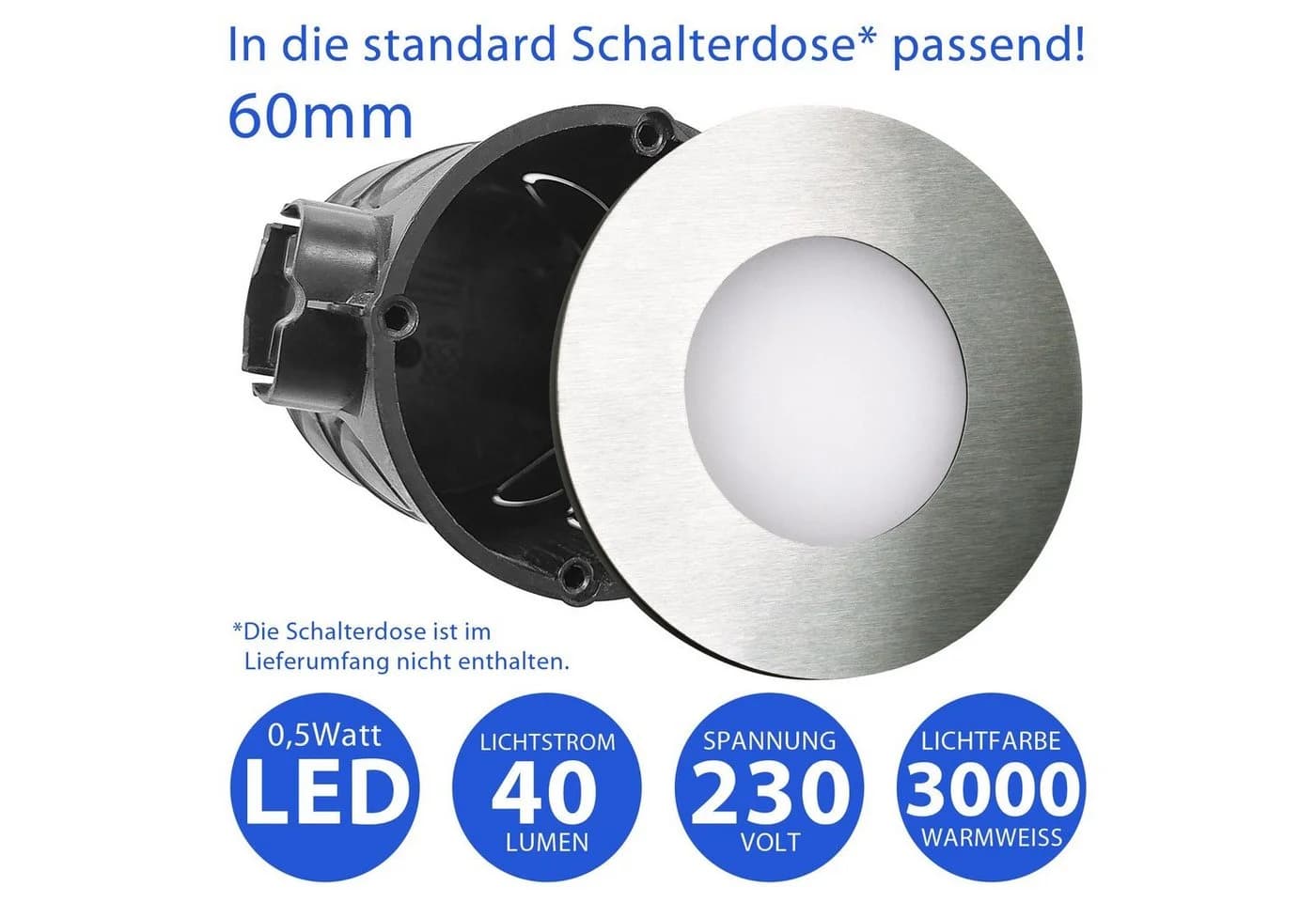 Maxkomfort LED Wandstrahler 6103 Warmweiß 3000K Treppenbeleuchtung