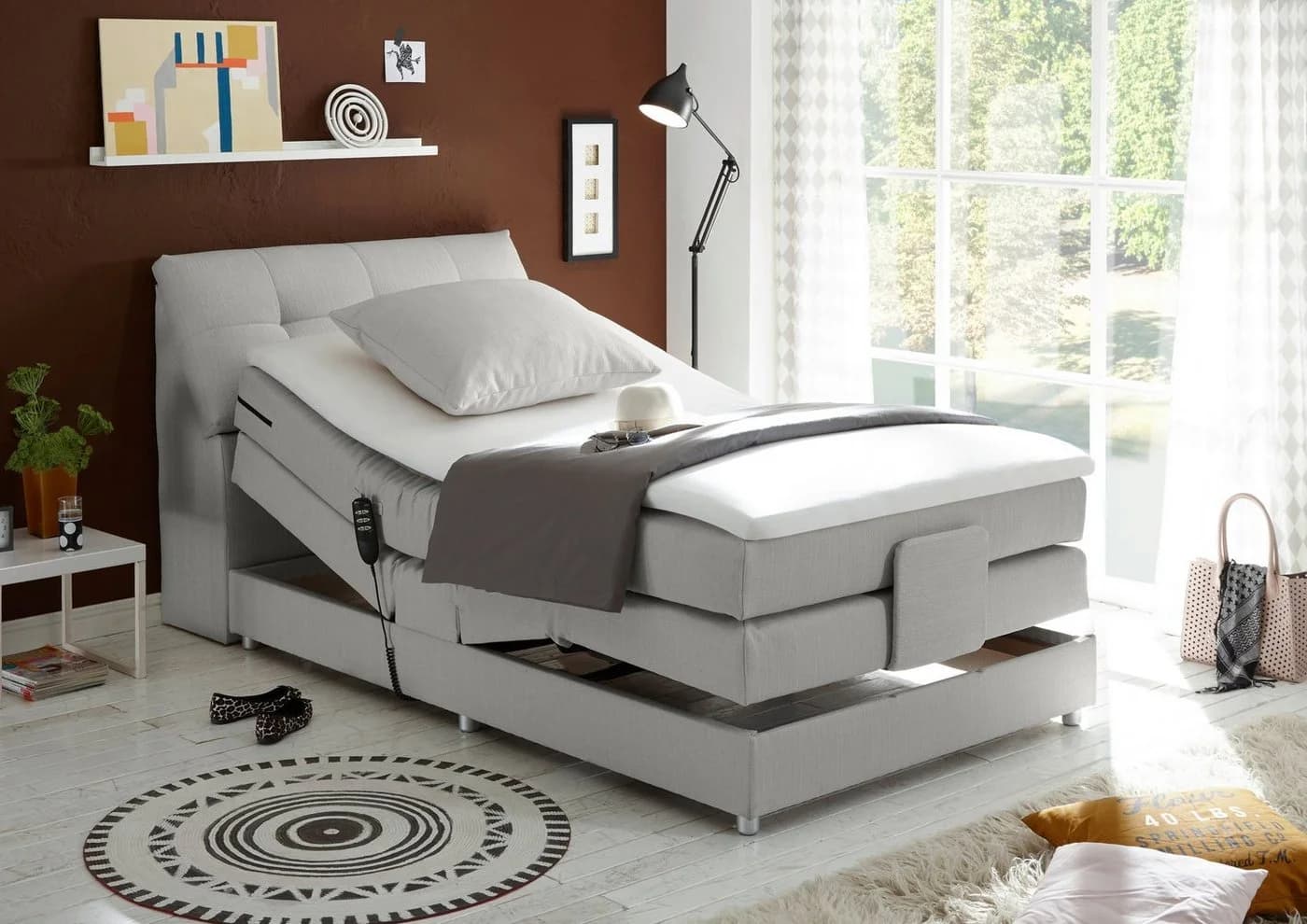 Boxspringbett Carpino Elektrisch Verstellbar mit Stauraum und Topper