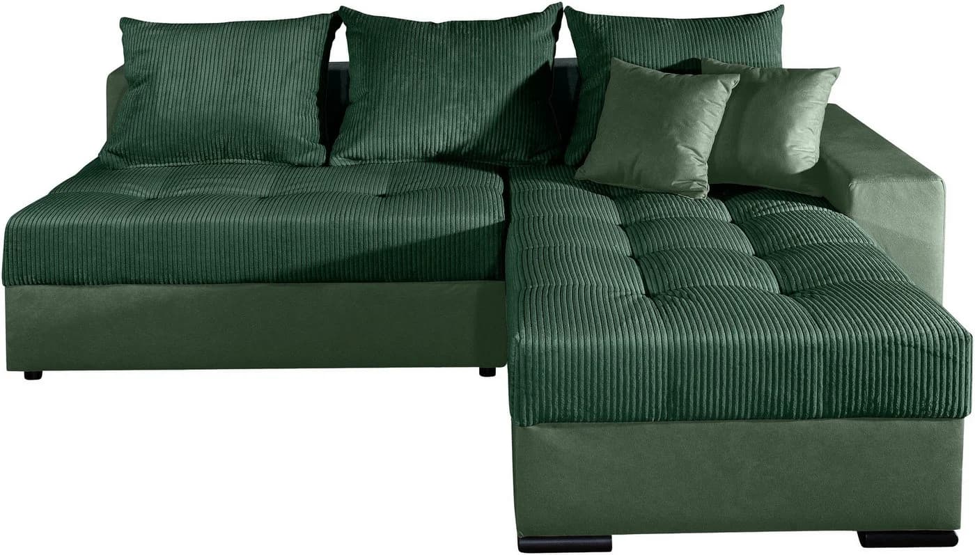Ecksofa COLLECTION AB Josy L-Form Grün mit Bettfunktion