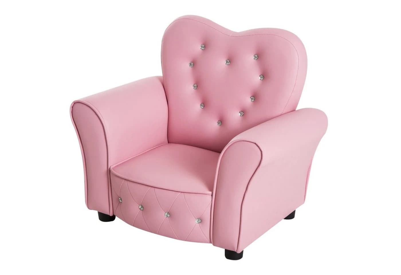 HOMCOM Sessel Kindersessel Prinzessin Rosa PVC-Leder Herzform