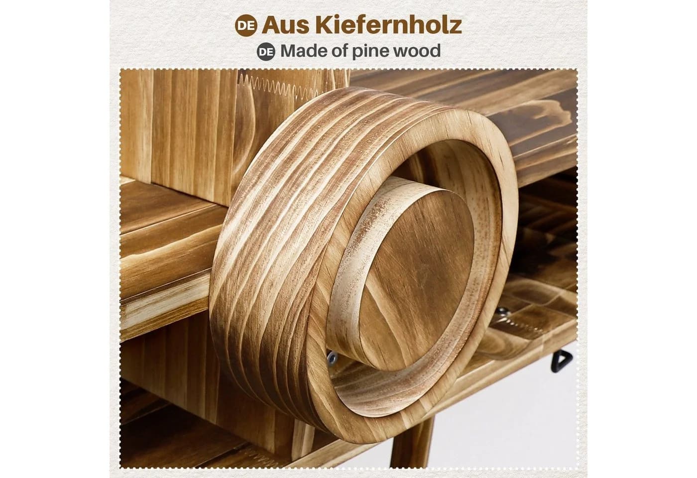Yorbay Weinregal Wandmontage Holz Vintage mit Glasaufhängern