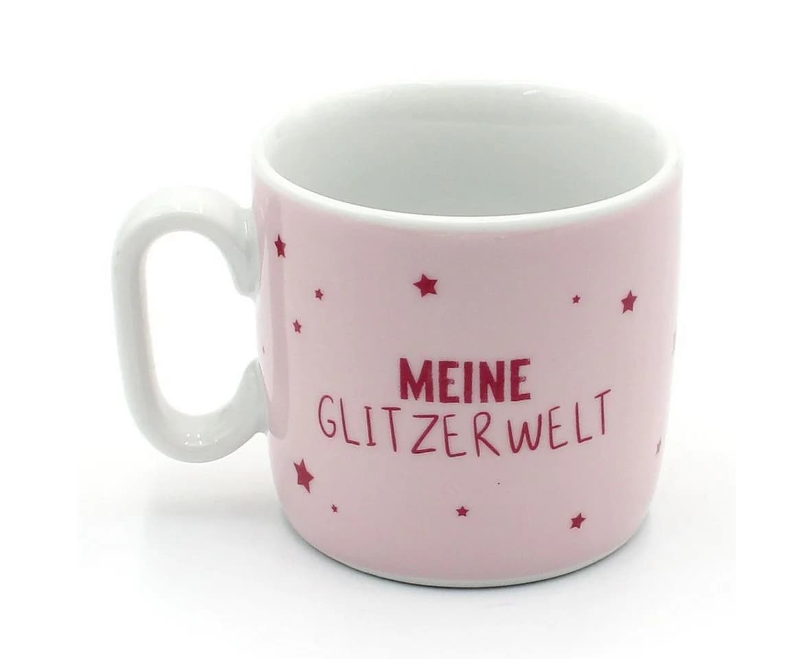 Dekohelden24 Kinder-Becher Rosa mit Henkel und Spruch