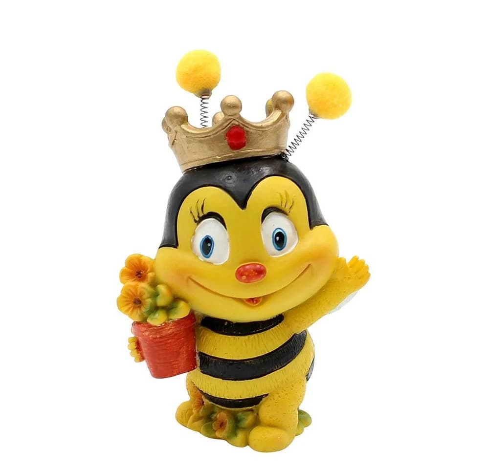 Dekohelden24 Bienenpaar Dekofigur Polyresin Bunt Schwarz Gelb