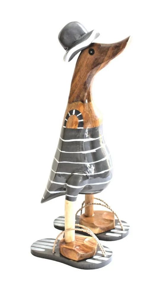 Kaufhaus le petit Deko Figur Ente Holz Bambuswurzel