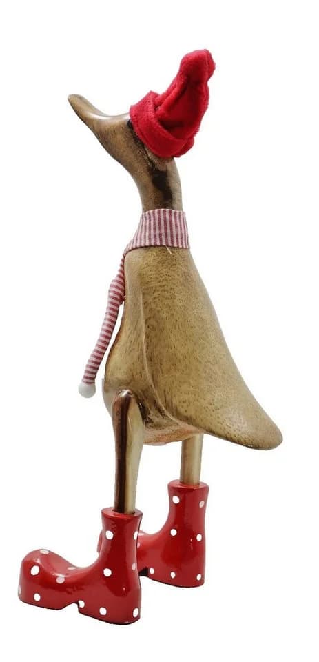 Kaufhaus le petit Tierfigur Deko Ente Holz Laufente Stiefel Gans Vogel Tier Figur Skulptur