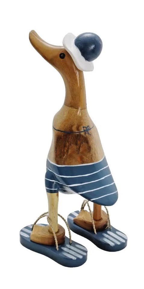 Kaufhaus le petit Deko-Ente aus Bambusholz mit Bikini und Hut