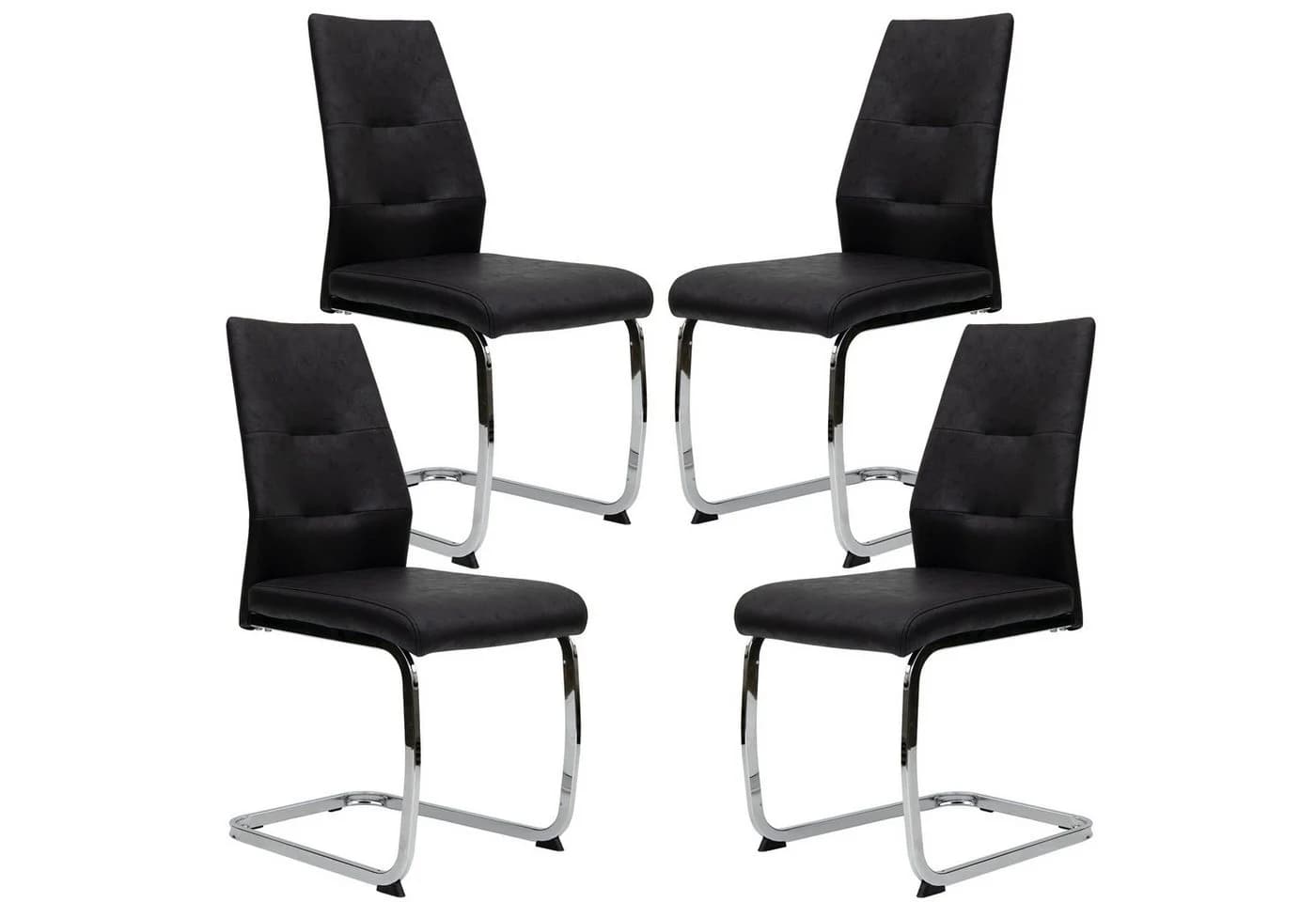 TRISENS Freischwinger Alessio Schwingstuhl Metallgestell Lederoptik