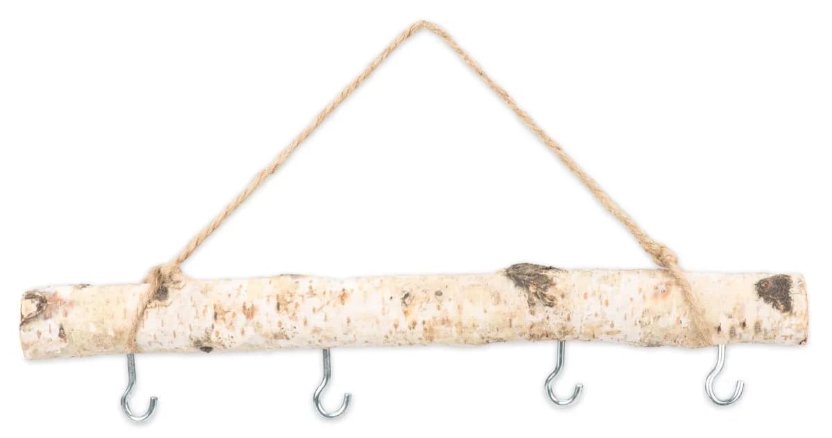 NaDeco Birkenzweig ca. 30cm mit 4 Haken und Kordel