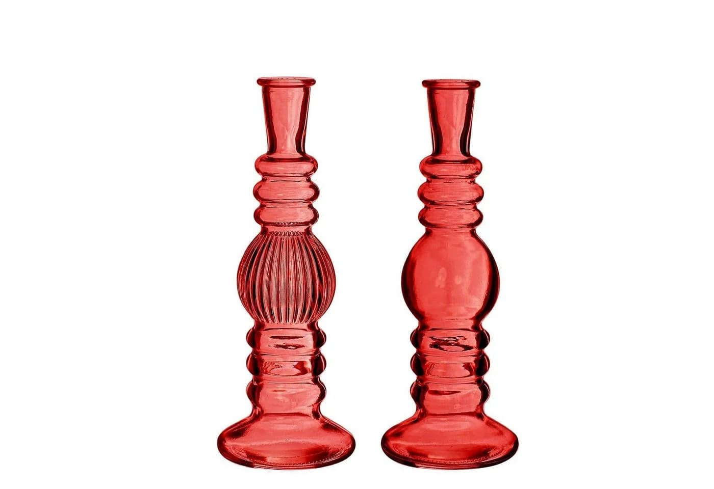 NaDeco Dekovase Glasvase "Florence" in Rot, 2er Set