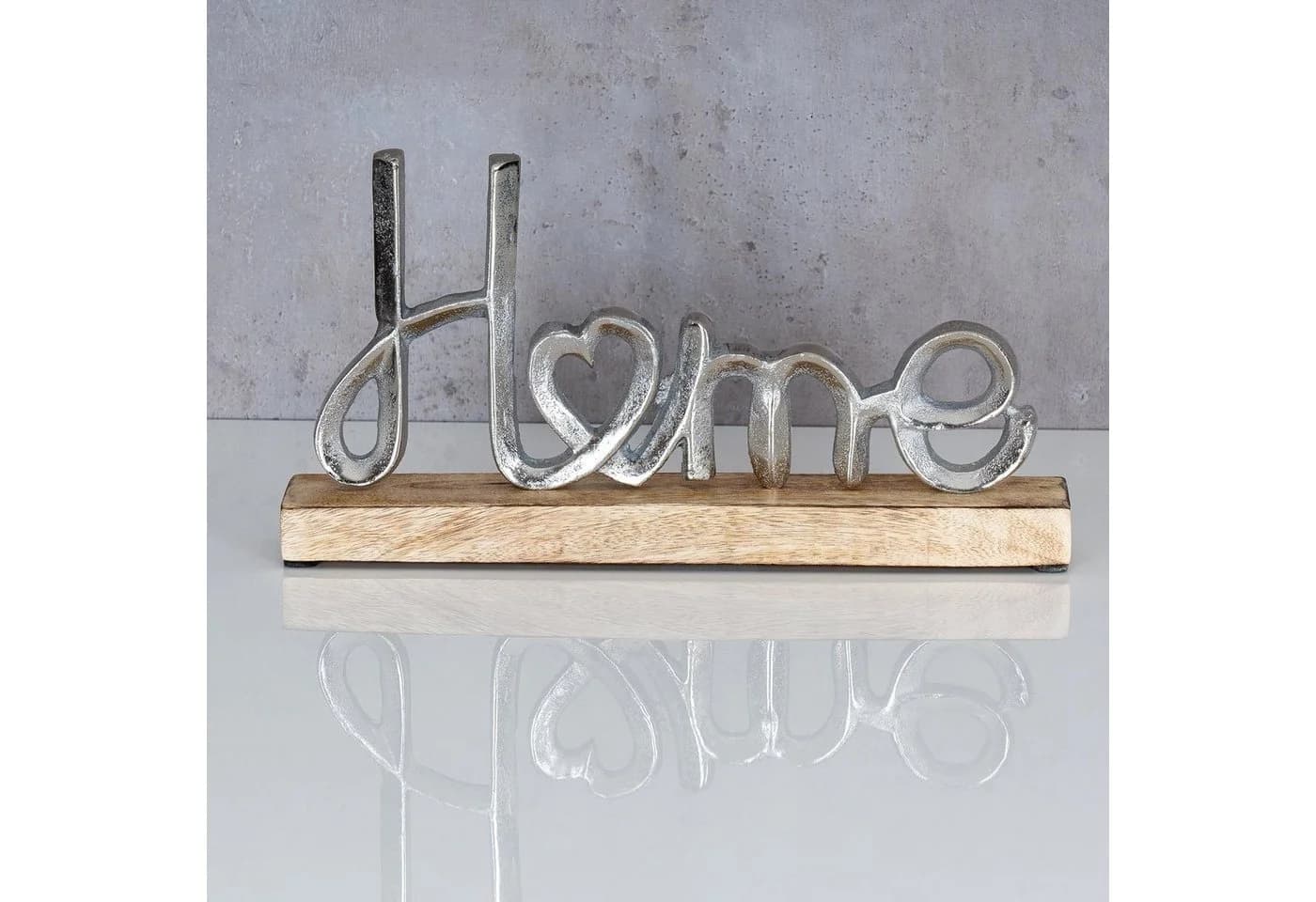 Levandeo® Deko-Schriftzug Aufsteller Mango Schriftzug Home Metall Holz