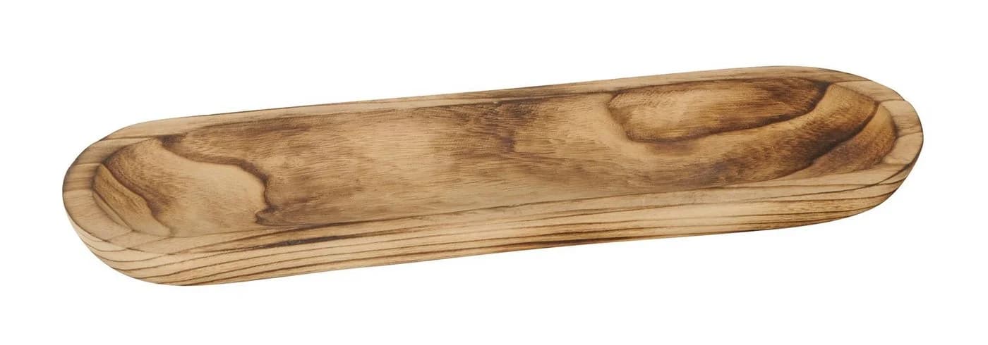Levandeo® Dekoschale Holz-Tablett Braun Natur Paulownia Massivholz