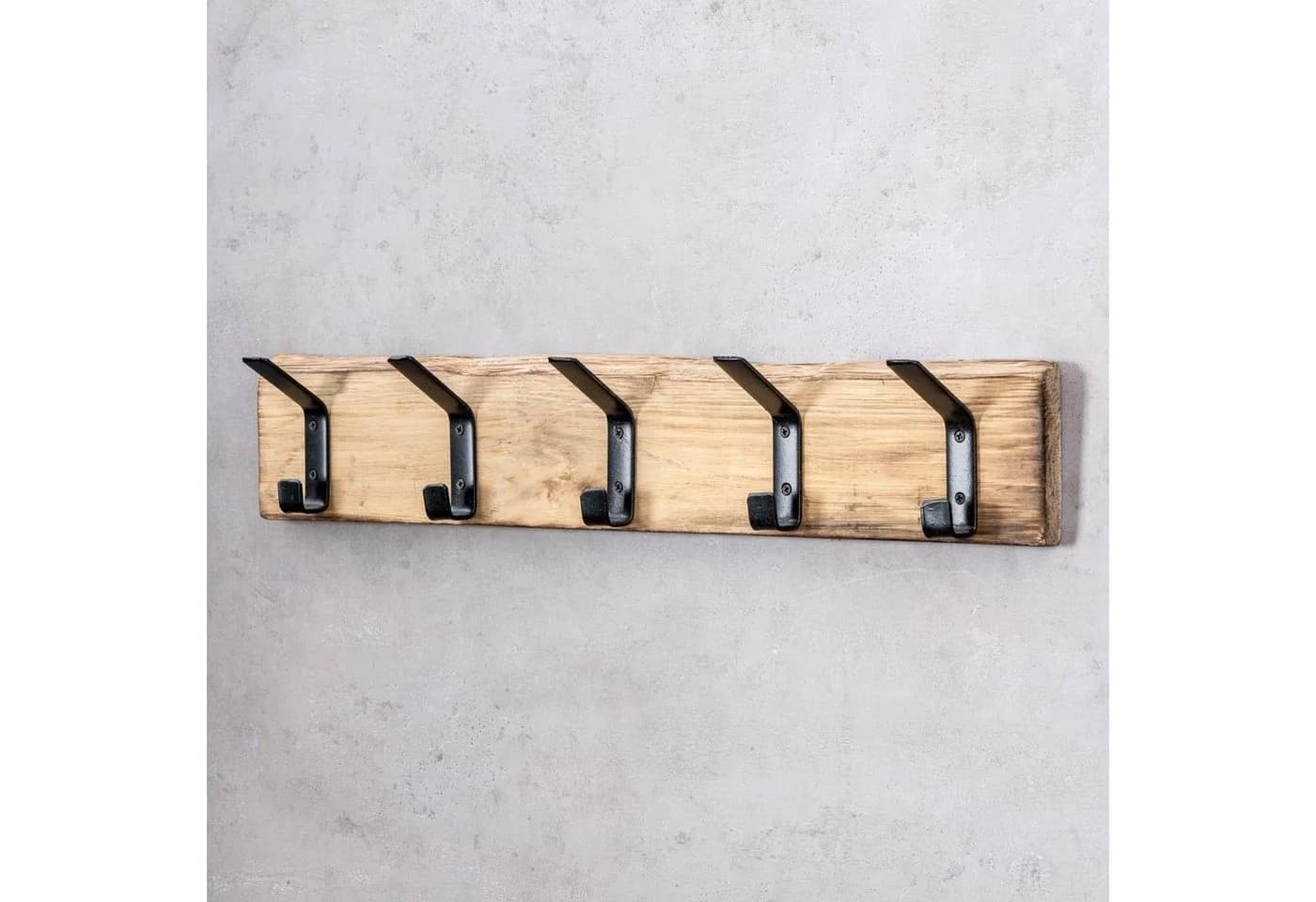 Levandeo® Garderobe Wanddeko Eiche 5 Haken