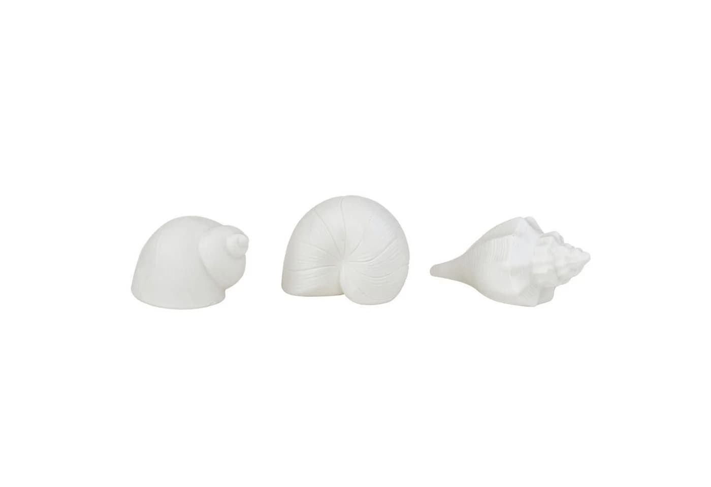 Levandeo® LED Deko Muschel 3er Set Weiß Porzellan Warmweiß
