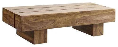 Mid.you Couchtisch Sheesham Massiv Holz Rechteckig Sockel