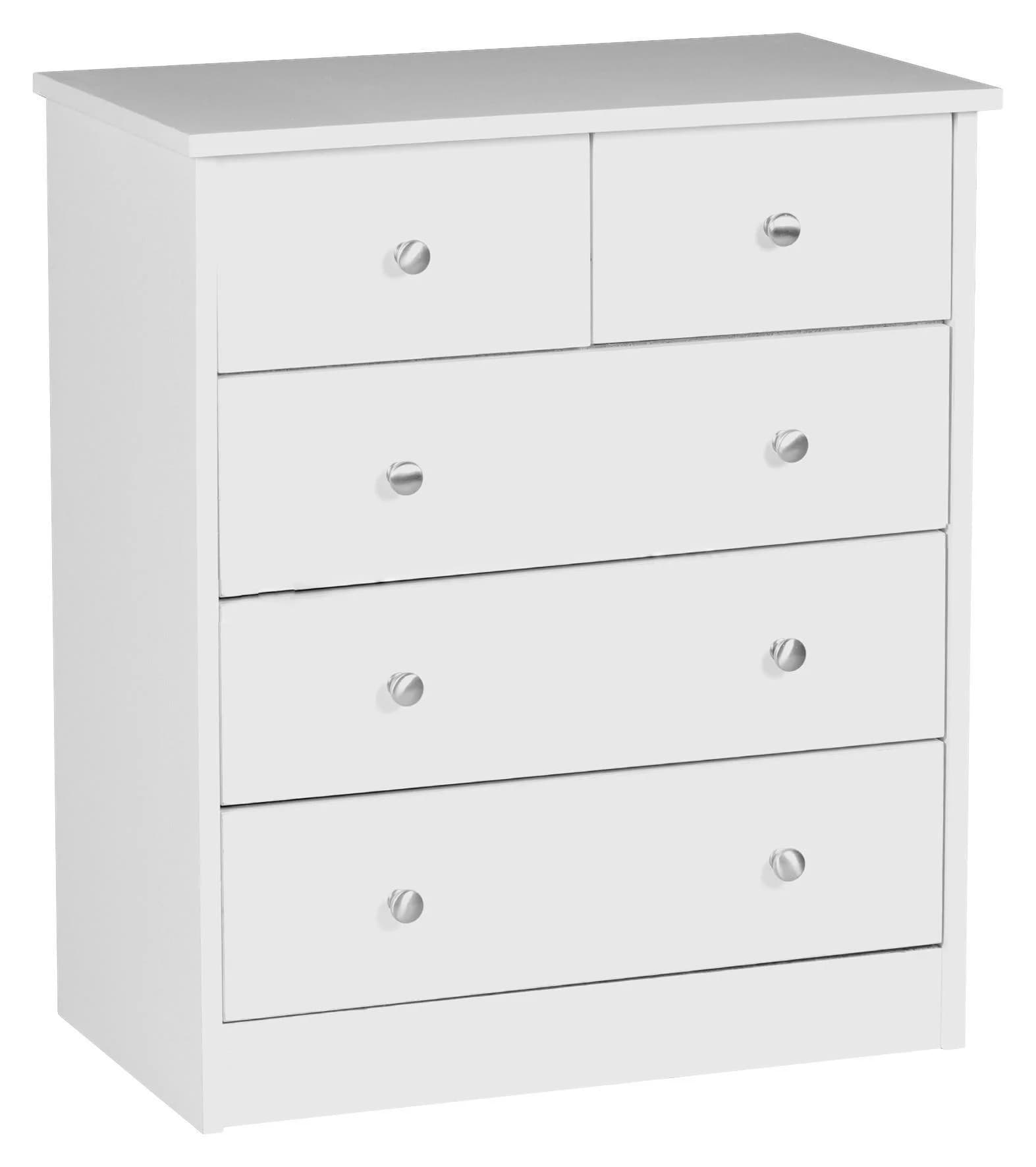 WOHNLING Kommode Weiß 5 Schubladen Modernes Sideboard