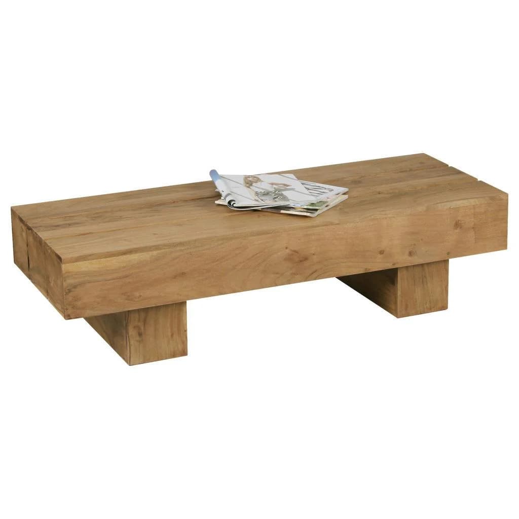 Mid.you Couchtisch Akazie Massiv Holz Eckig