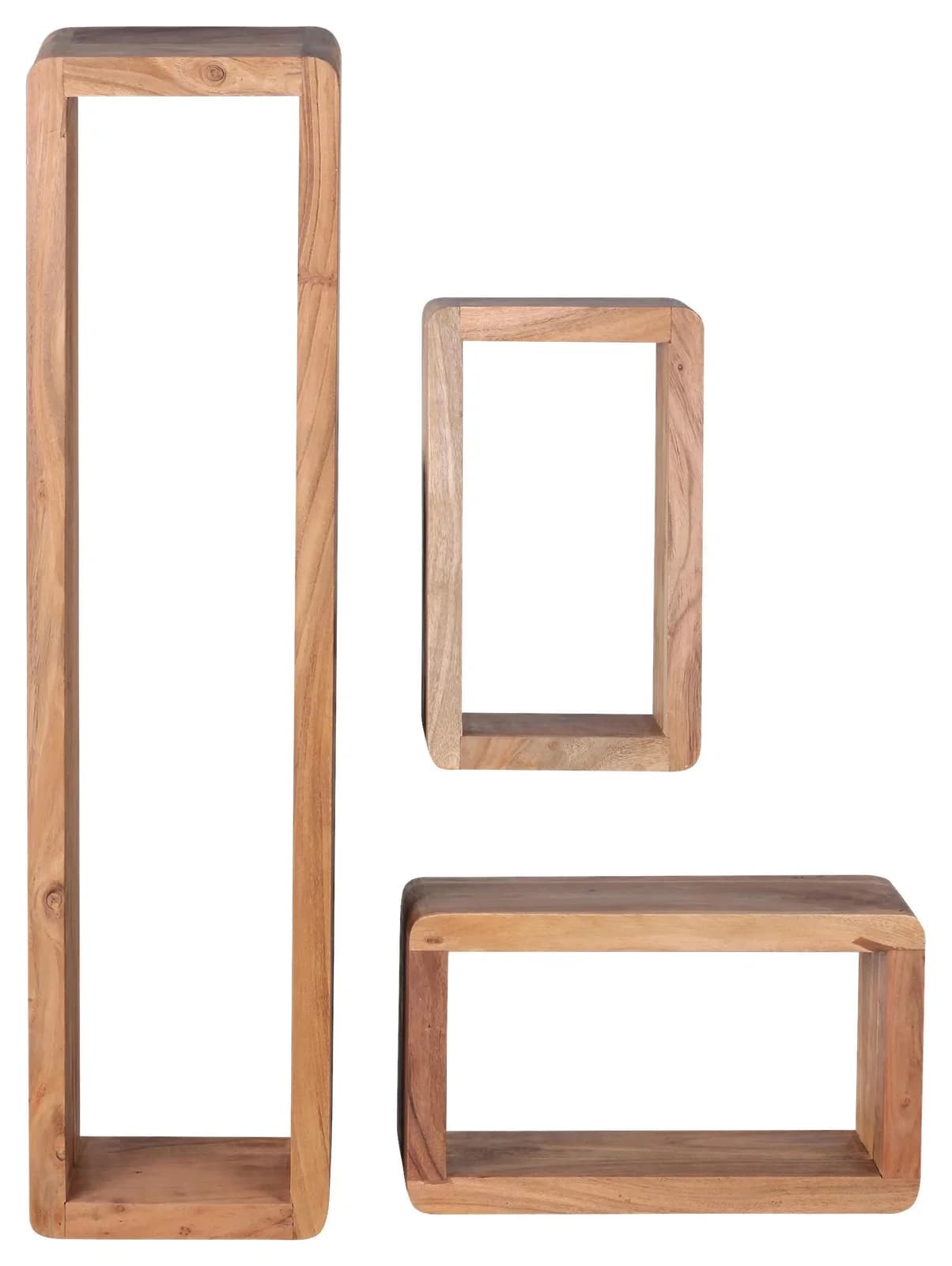 Wandregalset "Boha" 3er Set Akazienholz Braun