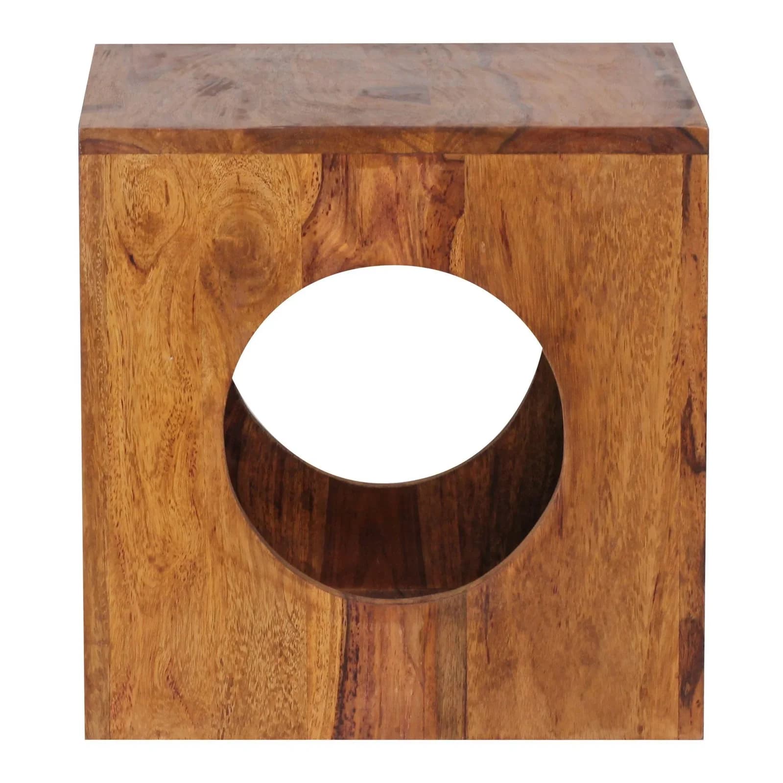 Beistelltisch MUMBAI Braun Sheesham Massivholz Designer Gestell