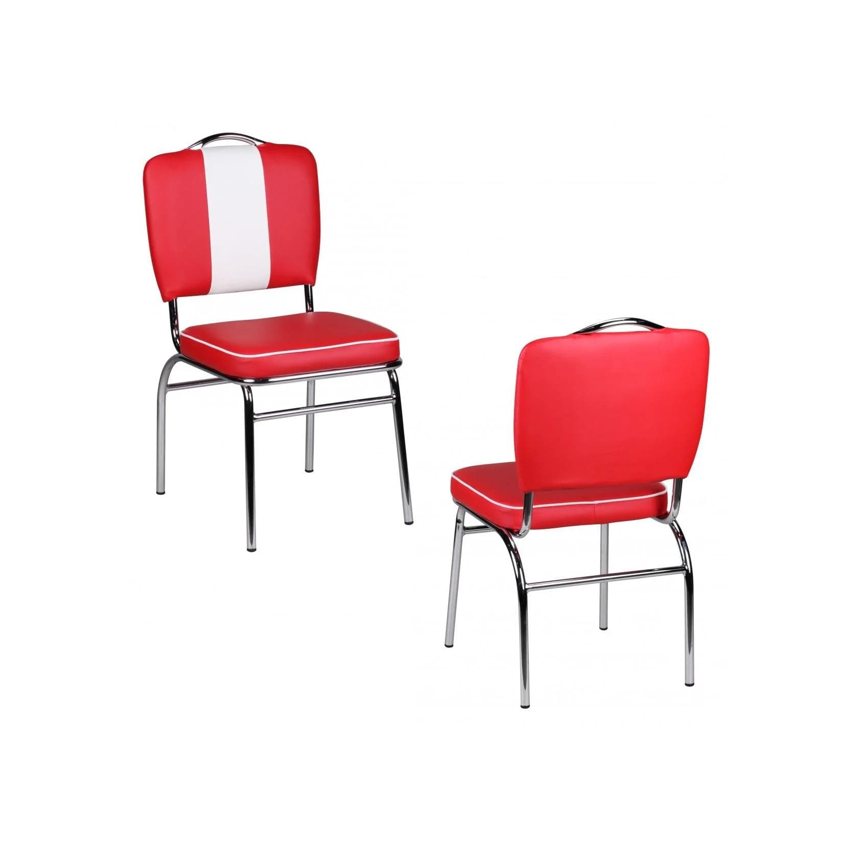 Wohnling Esszimmerstuhl American Diner Retro Rot Weiß